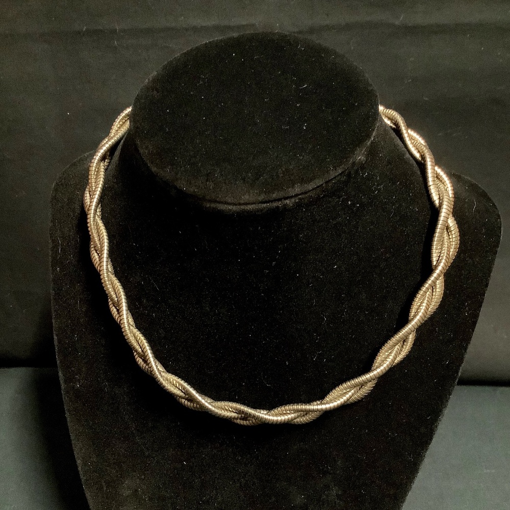 Vintage Coro Silver Tone Choker Necklace, DES Pat Pend.